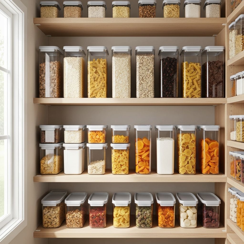 Georganiseerde keukenvoorraad